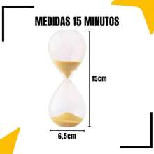 Ampulheta de Vidro Decorativa Temporizador de Areia 5 15 30 Minutos Decoração Casa - AMARELO (15 MINUTOS) - Visão 7