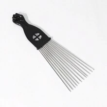 1 pièce Peigne afro en métal poing noir, peigne africain, accessoire de coiffure, outil de coiffure (Halloween, costume de fête, déguisement, festival, bandeau, Halloween, rentrée scolaire, accessoires de voyage, accessoires de cheveux pour femmes)