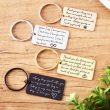 Llavero personalizado con anillo para llaves, llavero grabado de acero inoxidable, llavero "Conduce con ", regalo para mamá, amiga cercana - Multicolor - Ver 6