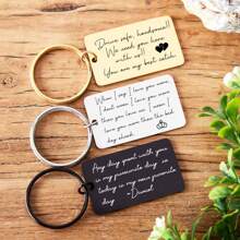 Llavero personalizado con anillo para llaves, llavero grabado de acero inoxidable, llavero "Conduce con ", regalo para mamá, amiga cercana - Multicolor - Ver 7