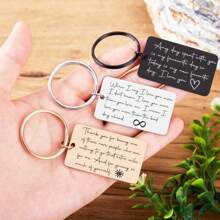 Llavero personalizado con anillo para llaves, llavero grabado de acero inoxidable, llavero "Conduce con ", regalo para mamá, amiga cercana - Multicolor - Ver 5