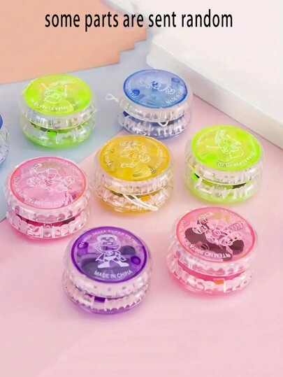 1/2/3/4/5/6 pezzi di giocattoli Yo-Yo spediti casualmente con corda di tiro, luminosi, lampeggianti, divertenti giocattoli Yo-Yo, Yo-Yo, Yo-Yo, Mini Yo-Yo, Yo-Yo rosa, 1 euro, premi per treasure box, Slinkies, Yo-Yo in legno