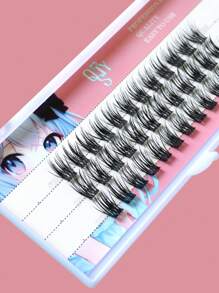 QSTY 1 Packung 36 Stücke 3D Cluster Künstliche Wimpern, 3 Längen (10-11-12mm), weich schwarz, natürlich aussehend, schwarzer, abgestufte Länge Wimperncluster, Wimperncluster, einzelne Wimpern, Wimpern, Künstliche Wimpern