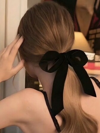 1 st retro enkelsidig sammets elegant svart rosettband hårsnodd, minimalistiskt moderiktigt håraccessoar lämplig för dagliga utflykter, dejter, sammankomster, höst/vinter