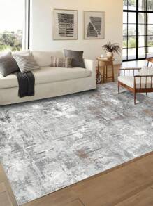 1 Stück grauer bedruckter Teppich, Nachahmung aus kurzflorigem Kaschmirmaterial, weich und angenehm, leicht zu pflegen, wasserdicht und rutschfest, maschinenwaschbar, geeignet für Wohnzimmer, Schlafzimmer, Küche, Esszimmer, Raumdekoration, Heimdekorationsmatte. Geeignet für Herbst und Winter.