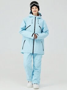 1 Piece Solid Color Pants,Waterproof And Windproof Trousers For Autumn And Winter,Women's And Men's Outdoor Clothing (Excluding Accessories) Ski Outfits - Baby Blue - View 5