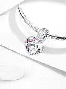 1 Stück modischer 925 Sterling Silber Mutterherz Charm Perle, passend für Frauen Armbänder, Armreifen, zum Selbermachen von Schmuck und zur täglichen Outfit-Abstimmung, Schmuckdekoration für Mädchen zum Valentinstag