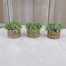 3 件人造盆栽植物，盆栽装饰，室内外家居装饰，适用于客厅、卧室、酒店、办公室、餐厅、家居装饰、节日装饰，适合所有季节 - 橄欖綠 - 查看 4