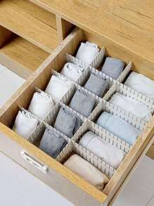 1/4 Piezas Divisor de cajón de plástico, organizador de almacenamiento ajustable para calcetines, ropa interior, accesorios, decoración, decoración de otoño, decoración de habitación, decoración del hogar, decoración de dormitorio (combinable libremente) regalos para mujeres, sol, viaje, frescos