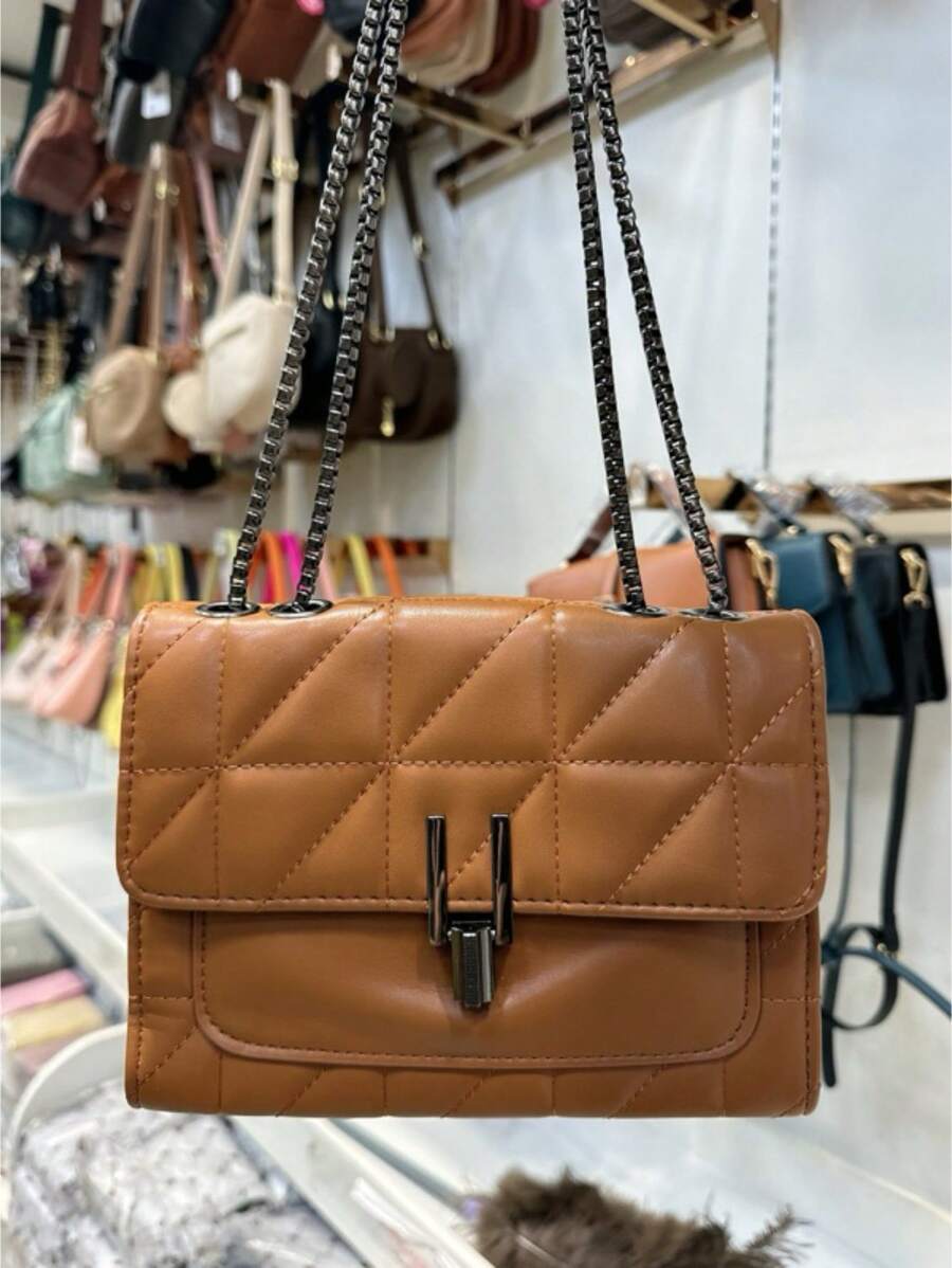 Women's Crossbody Shoulder Bag Cross Body Travel Y Chain Strap [8780] - Rust Brown - View 1