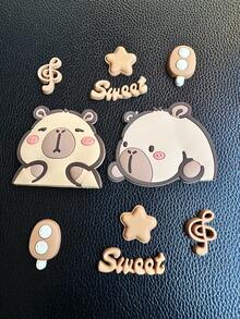 10pcs Cute Capybara (Guinea Pig) Shoe Charms For DIY Decoration - Multicolor - View 3