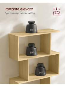 VASAGLE Scaffale a 6 Ripiani, Libreria, Divisorio per Stanza, Organizzatore Autoportante a Cubi, Stile Moderno, per Soggiorno, Camera da Letto, Ufficio, Rovere Naturale, Ritorno a Scuola - Beige - Visualizzare 6
