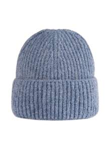 1 pièce Bonnet en tricot de fourrure de lapin unisexe, doux et moelleux, multicolore, tendance, polyvalent, convenant pour la rue, la chaleur, les activités de plein air, Noël