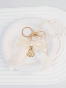 1 Mặt dây chuyền móc khóa trang trí bằng ngọc trai giả và nơ lớn thanh lịch, được trang bị thẻ treo ngọc trai hướng dương sáng tạo màu trắng, Phụ kiện thắt nút vải ruy băng cá nhân hóa nhiều màu sắc, Phụ kiện tai nghe và túi đựng điện thoại, Hoàn hảo làm quà tặng cho bạn thân - trắng - Xem 13