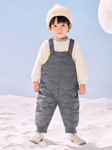 mini bala Boys' & Girls' Warm Down Overalls 2024 Fall/Winter Collection - Grey - View 1