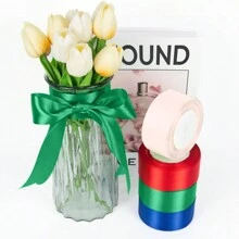 1 条双面缎带，1.57 英寸宽 x 22 码长，纯色缎带，适用于烘焙、礼品包装、工艺品、发饰、婚礼装饰、缝纫、请柬、花束 - 彩色 - 查看 5