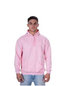 Men's Plain Kangaroo Hooded Sweatshirt Premium - Hồng - Xem 1