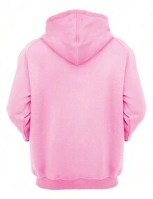 Men's Plain Kangaroo Hooded Sweatshirt Premium - Hồng - Xem 4