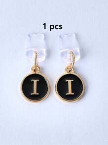 1pc White Electroplated Dust Plug Pendant With 26 English Alphabet On Both Sides, Compatible With Type C