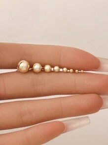 925纯银圆形球形耳钉，镀金，低过敏性，迷你耳钉套装，可选尺寸：1.5毫米、2毫米、2.5毫米、3毫米、4毫米、5毫米、6毫米、8毫米 - 金色 - 查看 3