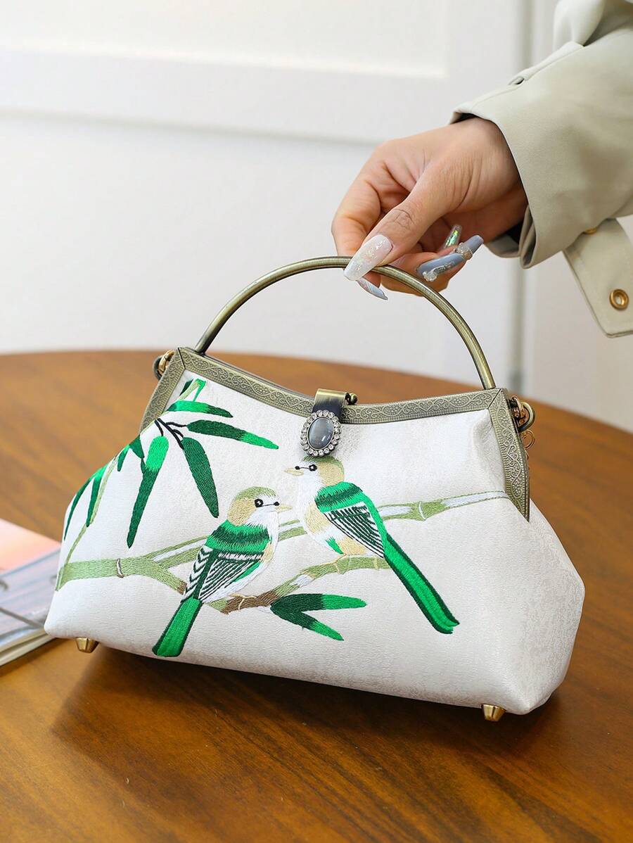 中国风刺绣女士手提包旗袍包单肩斜挎包，女士直播跨境礼品包