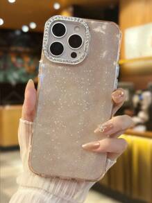 1 Ốp lưng điện thoại iPhone 14, 15/13 đính đá lấp lánh có lỗ camera màu hồng, tương thích với iPhone 11/12/16, iPhone 11/12/13/14/15/16 Pro, iPhone 11/12/13/14/15/16 Pro Max, 14 Plus, 15 Plus Chống nước, Chống sốc, Chống rơi, Chống trầy xước - Hồng - Xem 3