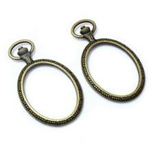 4pcs Fits 30mm 30x40mm Cabochons Pendant Blank Base Tray Hollow DIY Jewelry Making Accessories Findings - Cabochon Blank Tray - View 7