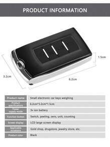[talla grande vendido] Mini báscula electrónica con forma de llave para vehículos, pesaje de precisión, pantalla LED, apta para alimentos, gemas, joyas, oro, accesorios y otros artículos pequeños. Baterías no incluidas. - Multicolor - Ver 8