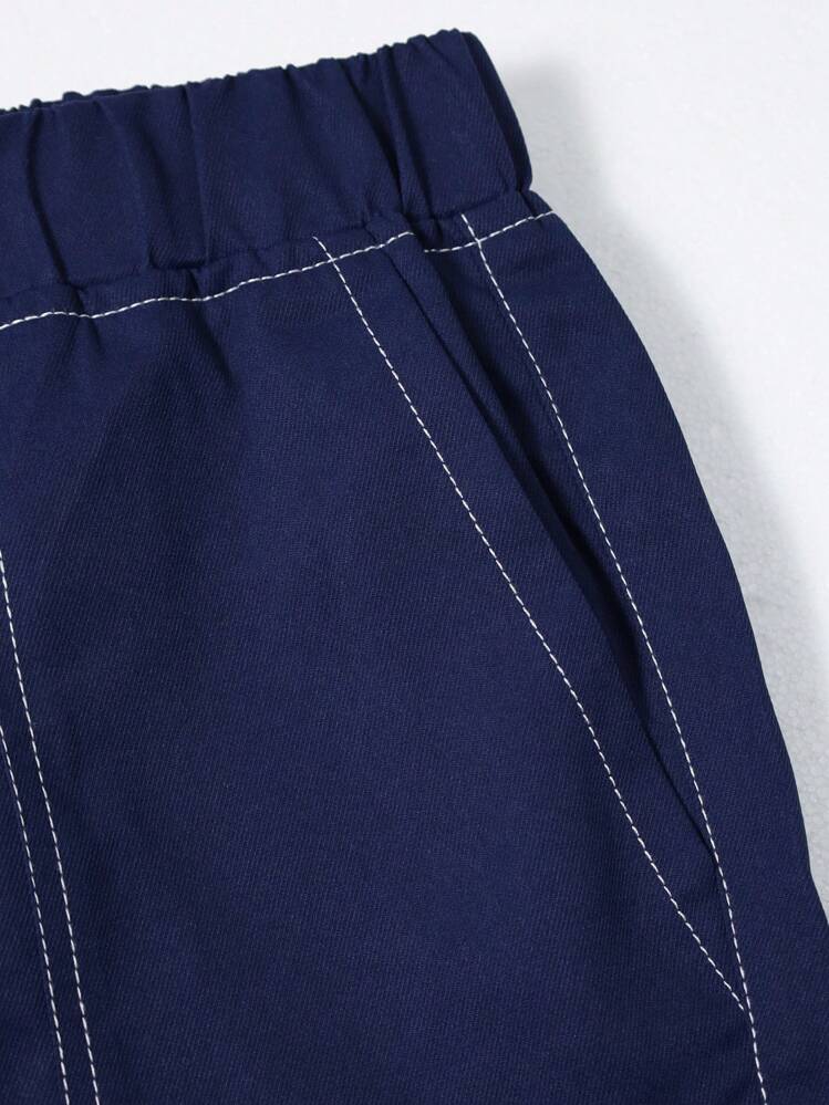 1 szt. Spodnie cargo dla nastolatek w stylu vintage, casual, minimalistyczny denim z kieszeniami, odpowiednie na wiosnę/lato/jesień/zimę - Niebieski - Zobacz 7