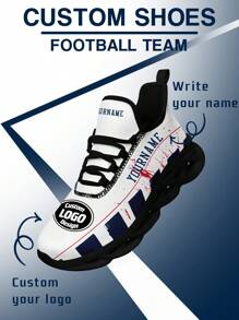 Women's New England Football Designed Sneakers, Custom Logo Custom Name Customization Lightweight Comfortable Soft Bottom Sneakers For Women, Gym Training Breathable Tennis Shoes Unique Gift For Mom/Dad/Her/Him/Girlfriend/Boyfriend/Wife/Husband/Friend ﻿