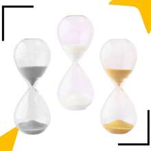 Decorative Glass  Sand Timer 5 15 30 Minutes Home Decor - YELLOW (5 MINUTES) - View 4