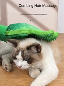 宠物美容沐浴手套、狗猫沐浴及清洁工具、按摩刷 - 綠色 - 查看 2