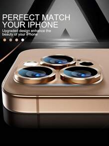 Compatibil cu Apple 16 Pro/Apple 16 Pro Max/15/14/13/12/11/Pro/Promax/Mini Series Folie de protecție pentru obiectivul camerei, capac mată pentru cameră cu folie de protecție pentru lentila spate din sticlă securizată HD Cadou pentru ziua de naștere, familie, prieteni Aliaj metalic cu capac complet din sticlă securizată, protector pentru obiectiv, accesorii pentru telefon Impermeabil Rezistent la șocuri Anti-cădere Anti-cădere Rezistent la zgârieturi Anti-amprentă - aur deșertului - Vizualizare 4