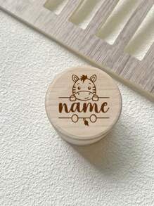 1 pieza Caja de recuerdos personalizada del primer diente del bebé, caja de dientes de bebé de madera, caja de anillos, estuche para pendientes, caja redonda, diseño personalizado con nombre y animal, regalo ideal, regalo del Día de la Madre, decoración personalizada, regalo para bebé, regalo para hombre, decoración personalizada única, regalo de cumpleaños, regalo de Navidad, vuelta al colegio, ideas de regalos de invierno para niño/niña, Día de San Valentín