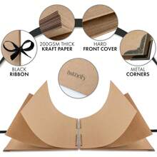 1 pieza Álbum de recortes de color caqui, 20 x 20 cm, 30 hojas/60 páginas de papel marrón en blanco, Álbum de recortes DIY, álbum con tapa dura, memo de papel kraft, viajes, regalo de cumpleaños y festividades