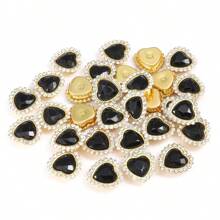 30pcs/Set Colorful Heart Rhinestone DIY Accessories, Random Color