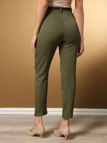 Women's Pants/Tailored Pants/Basic Pants/Elegant Pants/Skinny Pants/Blogger Pants/Fashion Pants - 軍綠色 - 查看 5