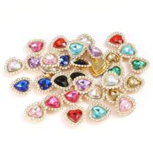 30pcs/Set Colorful Heart Rhinestone DIY Accessories, Random Color