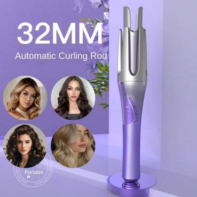 无绳自由自动卷发器 - 便携式、可充电旋转棒，可轻松打造卷发 - 送给女性的完美礼物，理想的母亲节礼物，无绳自动卷发器，陶瓷旋转筒，3 种可调节温度设置