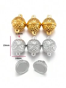 Set de 5 broches magnéticos redondos con patrón de escamas de pez en color dorado vintage para pañuelos, brazaletes, collares y accesorios de joyería DIY W370