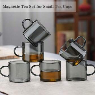 12 pezzi/6 pezzi Tazze in vetro grigio per caffè/acqua/tè/whisky/bevande, adatte per Ognissanti, Natale, caffetteria, casa, ufficio, ristorazione, scuola, hotel, centro commerciale, supermercato per caffè, bevande, tè, alcolici (il colore grigio è un set da 12 pezzi)