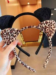 Leopard Print Ear Decor Headband - Multicolor - View 3
