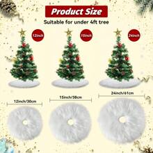 Mini Christmas Fabric Tree Skirts White Fluffy Tree Skirt Snowflakes Tree Skirts For Christmas And Holiday Party Decorations - Multicolor - View 10