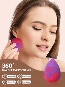 2pcs Makeup Sponges, Suitable For Cream And Powder Concealers, Loose Powder And Other Cosmetics Application - Multicolor - View 4
