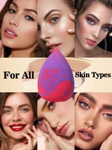 2pcs Makeup Sponges, Suitable For Cream And Powder Concealers, Loose Powder And Other Cosmetics Application - Multicolor - View 7