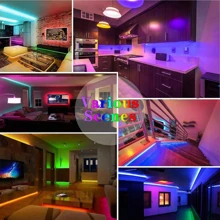 Tira de Iluminação Inteligente LED RGB, Sincronização de Música com Mudança de Cor e Controle por Aplicativo, Adequado para Quarto, Cozinha, TV, Casa, Parede, Festa, Decoração de Natal, Melhores Presentes