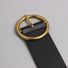 1pc Cinto com pingente de corrente de metal, cinto de couro PU com corrente grossa da moda, adequado para vestidos, ternos e jaquetas, ocasiões diárias e formais, acessório para o dia das mães, decoração de cintura elegante e minimalista, presente para a mãe