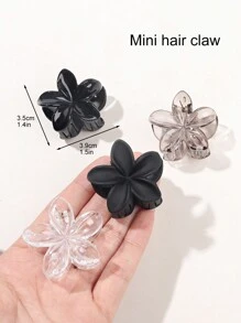 4 pièces/set Pinces à cheveux transparentes de haute qualité avec fleurs de marguerites noires et blanches, style doux de vacances à la plage, clips à cheveux d'automne/hiver, accessoires de cheveux pour femmes pour les tenues d'été - Multicolore - Voir 4