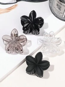 4 pièces/set Pinces à cheveux transparentes de haute qualité avec fleurs de marguerites noires et blanches, style doux de vacances à la plage, clips à cheveux d'automne/hiver, accessoires de cheveux pour femmes pour les tenues d'été - Multicolore - Voir 6
