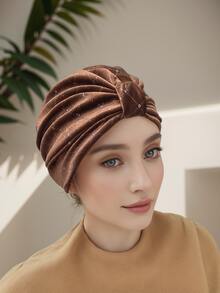 1 chiếc khăn xếp đội đầu bằng đá pha lê polyester sáng bóng dành cho nữ, nhiều màu, co giãn, chống bụi, thiết kế mới cho mùa thu/đông - Nhiều màu - Xem 4